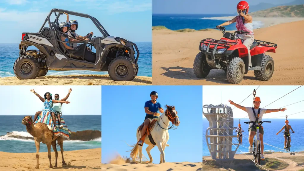 Imagen principal del Combo All Activities con UTV, ATV, paseo en camello, cabalgata y SkyBikes en playa y desierto.